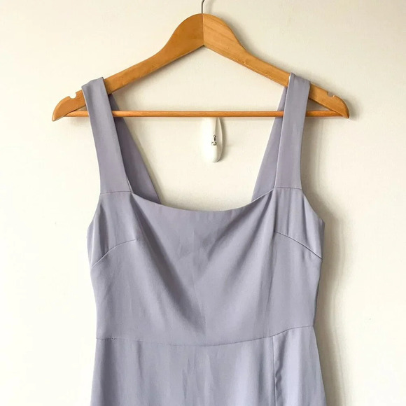 Aritzia Babaton '90s Slit Square Neck Drape Midi Dress Periwinkle Blue Size 2 - Picture 5 of 8